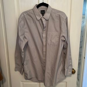 Jos A Bank Traveler Slim Fit 17-33 grey striped